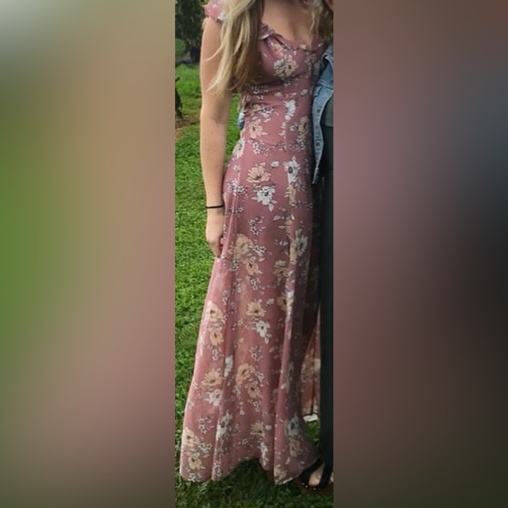 Forever 21 Mauve Pink Floral Maxi Dress